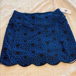 Blue and Black Patterned Women's Skort